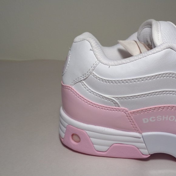 DC Shoes Size 8 M LEGACY LITE White Pink Sneakers New Women's Shoes - Picture 3 of 12